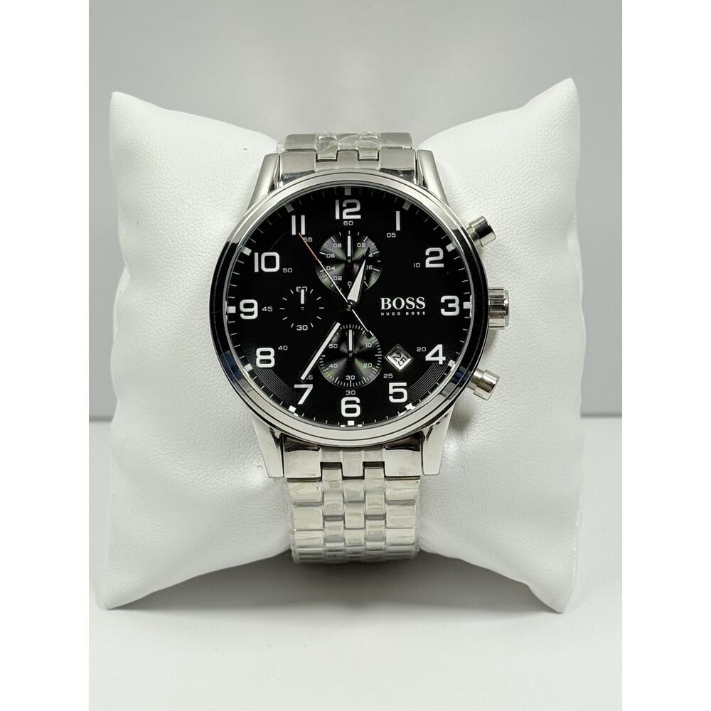 Hugo Boss Aeroliner 1512446 Black Dial Chronograph Stainless Steel Men’s Watch